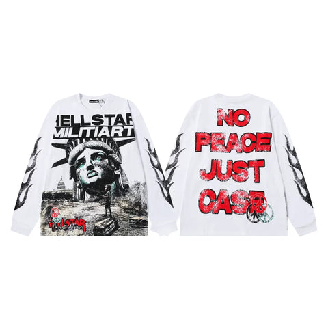 Hellstar Militiart Statue of Liberty Long Sleeve Tee - White