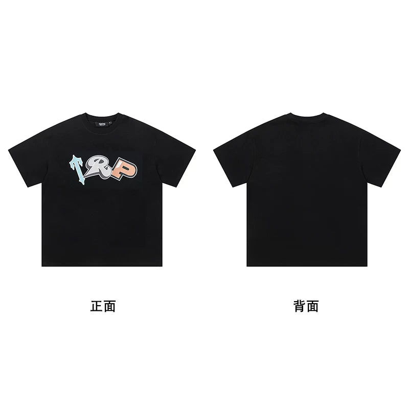 Trapstar short-sleeved T-shirt summer 2025 new letter print men and women casual loose round neck European and American trendy ins (35)