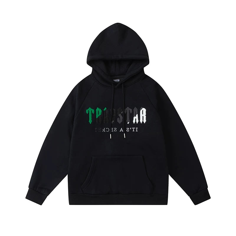 Trapstar niche trendy brand sweatshirt trousers sports leisure suit men and women couple autumn and winter plus velvet letter embroidery (22)