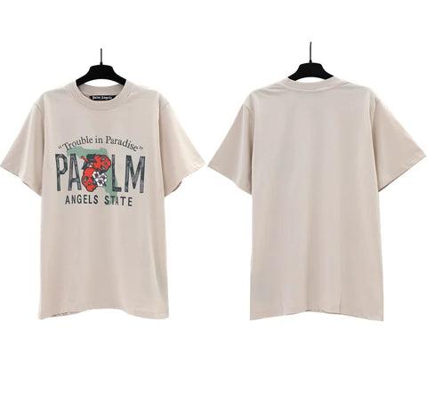 Palm Angels Trouble in Paradise State Graphic T-Shirt - Beige