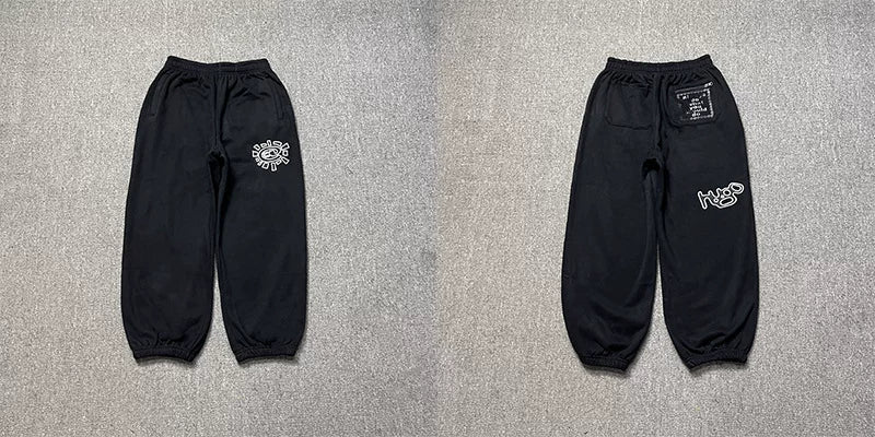 ADWYSD Graphic Print Sweatpants - Black