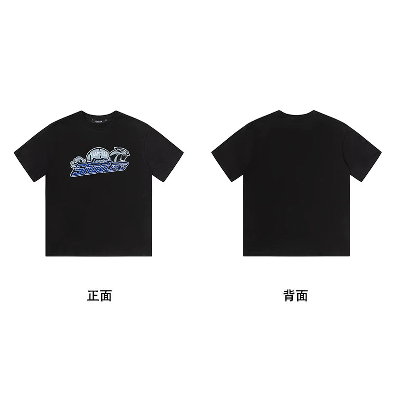 Trapstar short-sleeved T-shirt summer 2025 new letter print men and women casual loose round neck European and American trendy ins (12)