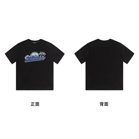 Trapstar short-sleeved T-shirt summer 2025 new letter print men and women casual loose round neck European and American trendy ins (12)