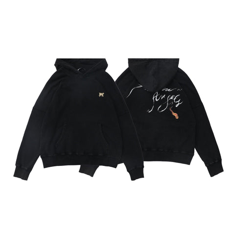 Palm Angels Handwritten Signature Graphic Hoodie - Black