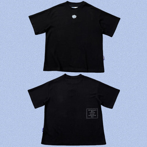 ADWYSD Black Tiny Front Logo Tee