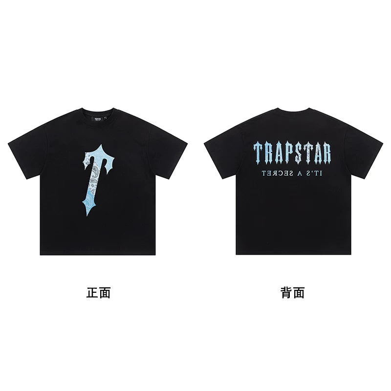Trapstar short-sleeved T-shirt summer 2025 new letter print men and women casual loose round neck European and American trendy ins (15)