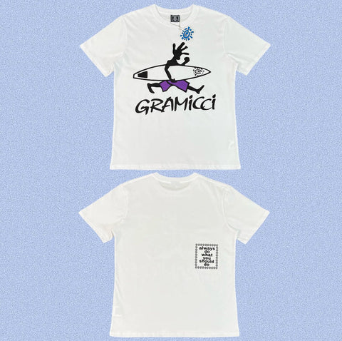 ADWYSD White Surfer Character Print Tee