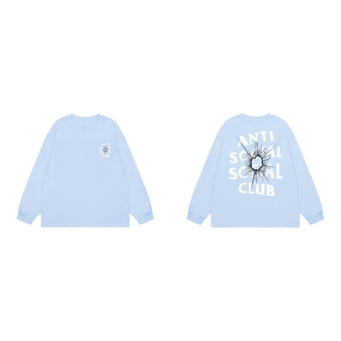 Anti Social Social Club Bullet Hole Long Sleeve T-Shirt - Light Blue