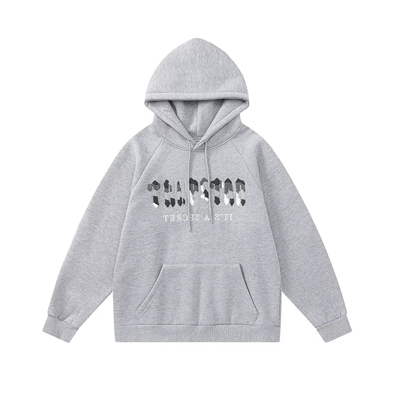 Trapstar niche trendy brand sweatshirt trousers sports leisure suit men and women couple autumn and winter plus velvet letter embroidery (50)