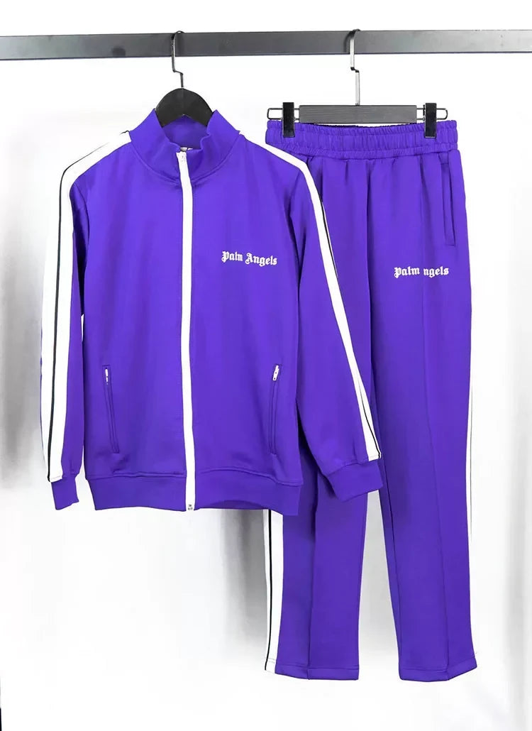 Palm Angels Classic Track Jacket & Pants Set - Purple/White
