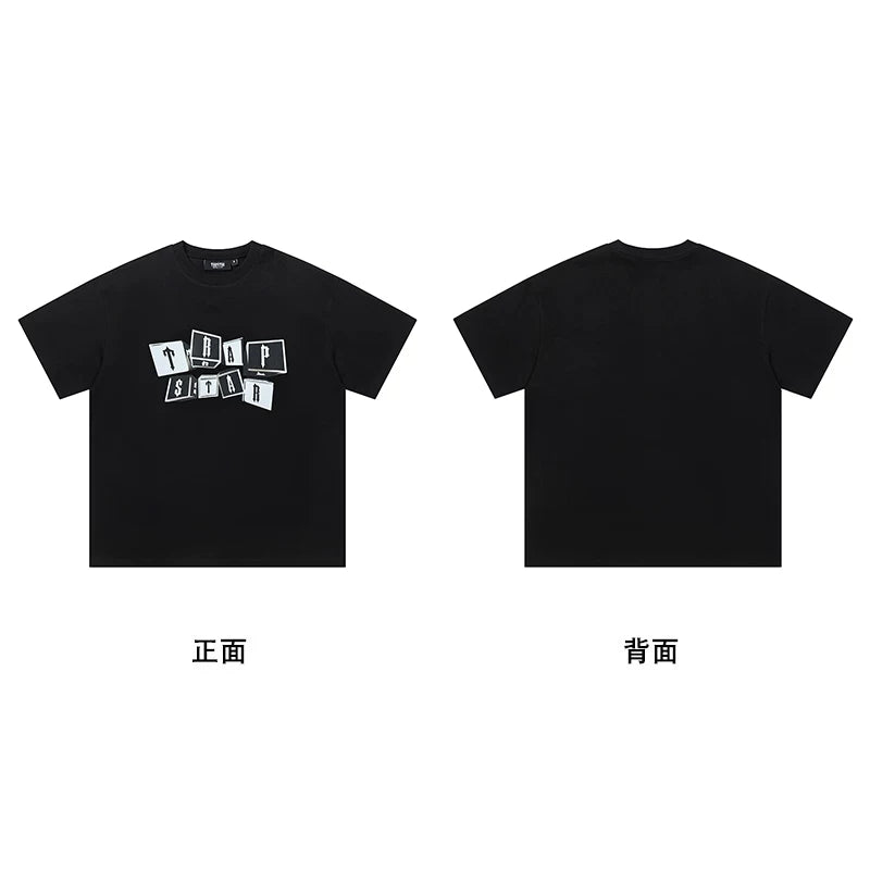 Trapstar short-sleeved T-shirt summer 2025 new letter print men and women casual loose round neck European and American trendy ins (34)