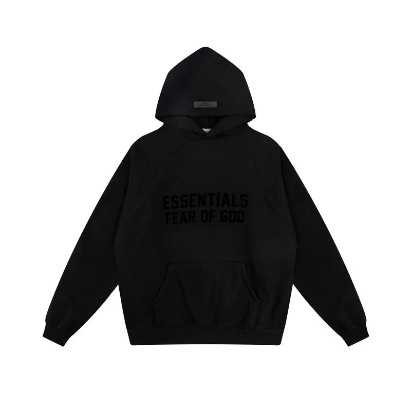 Fog autumn/winter hoodie, sweatpants, long pants with fleece hoodie, versatile letter essentials, loose and trendy ins top (50)