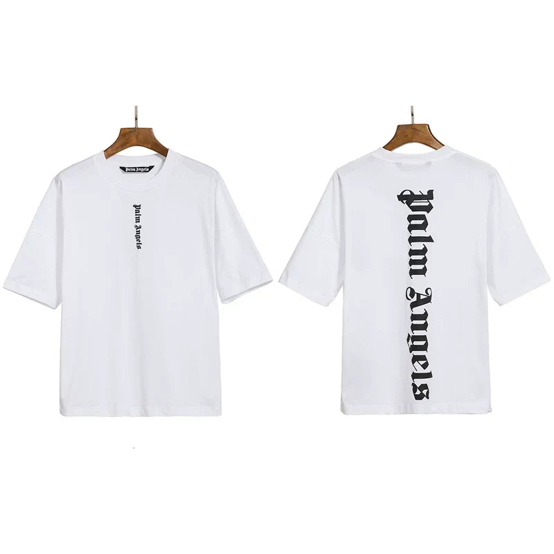 Palm Angels Vertical Gothic Logo T-Shirt - White