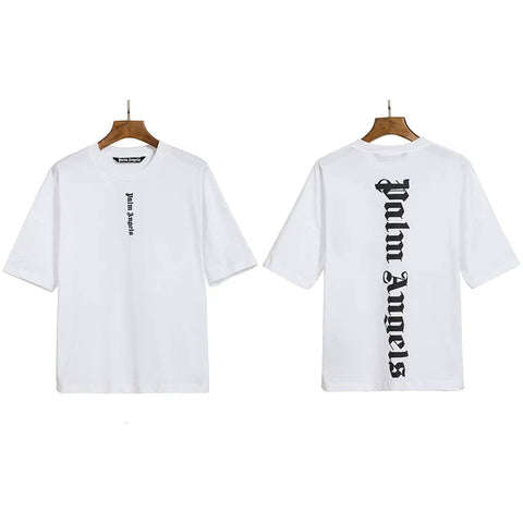 Palm Angels Vertical Gothic Logo T-Shirt - White