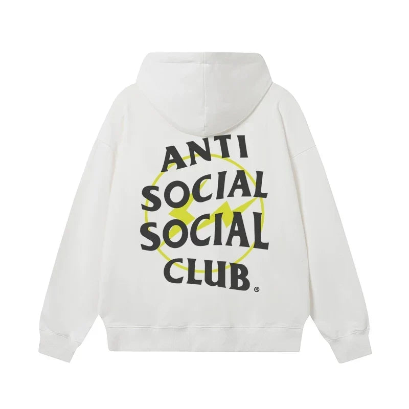 Anti Social Social Club Yellow Circle Logo Hoodie - White/Black