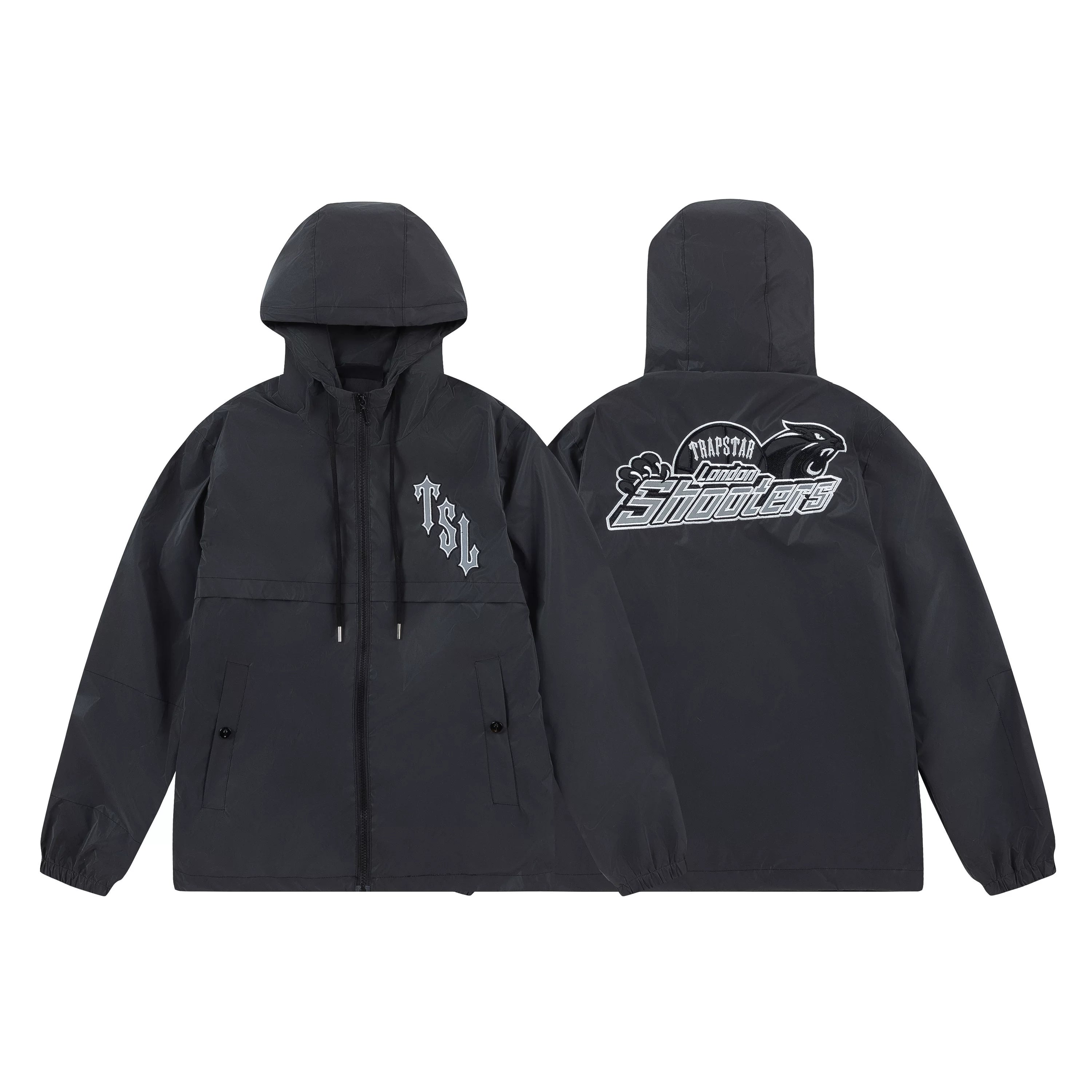 Cross border foreign trade autumn and winter Trapstar letter embroidery eagle zipper windbreaker hooded windbreaker men's and women's jacket jacket (3)