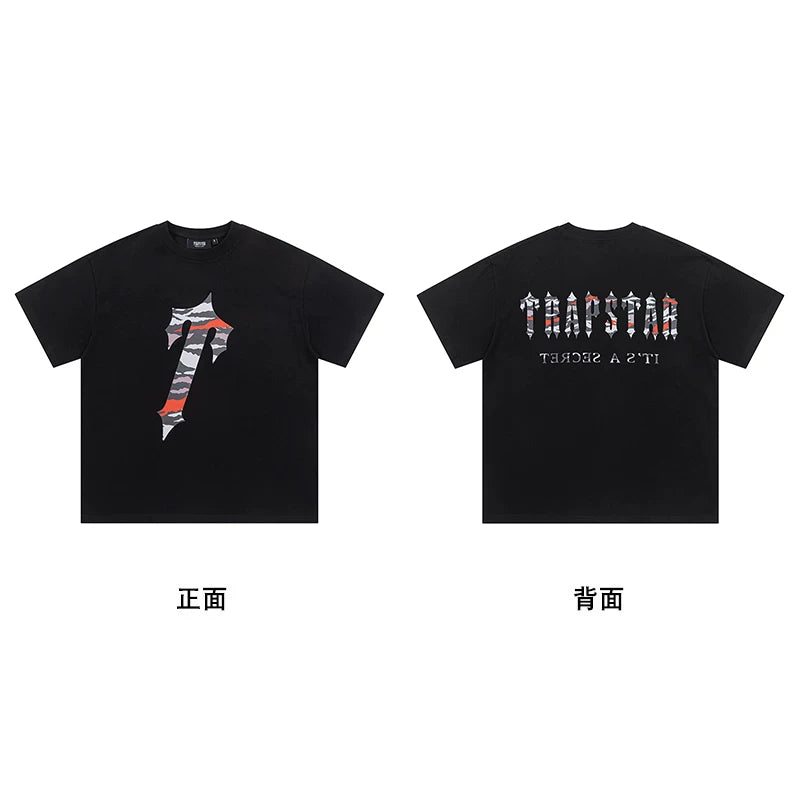 Trapstar short-sleeved T-shirt summer 2025 new letter print men and women casual loose round neck European and American trendy ins (19)