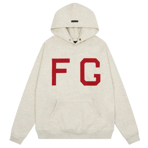 FOG double line heavyweight high street trendy brand hooded sweatshirt with plush loose sweatshirt jacket suitable for men and women, youthful and popular style (3)