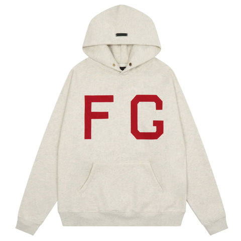FOG double line heavyweight high street trendy brand hooded sweatshirt with plush loose sweatshirt jacket suitable for men and women, youthful and popular style (3)