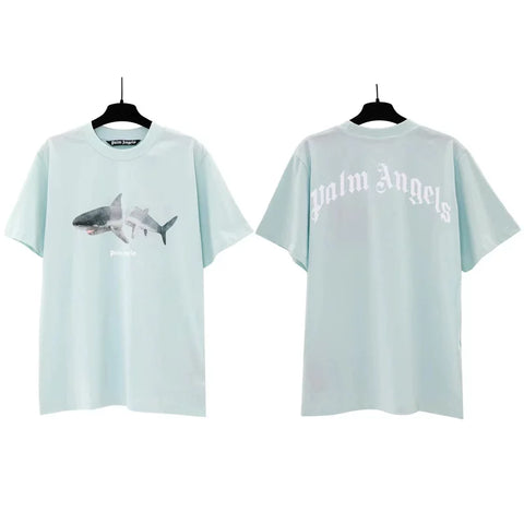 Palm Angels Double Shark Graphic T-Shirt - Light Blue