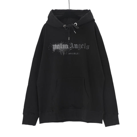 Palm Angels Spray Bleach Logo Hoodie - Black