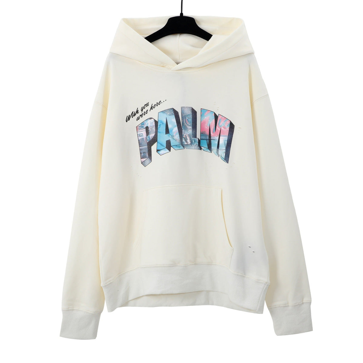 Palm Angels Gradient Rainbow Lettering Hoodie - Off-White