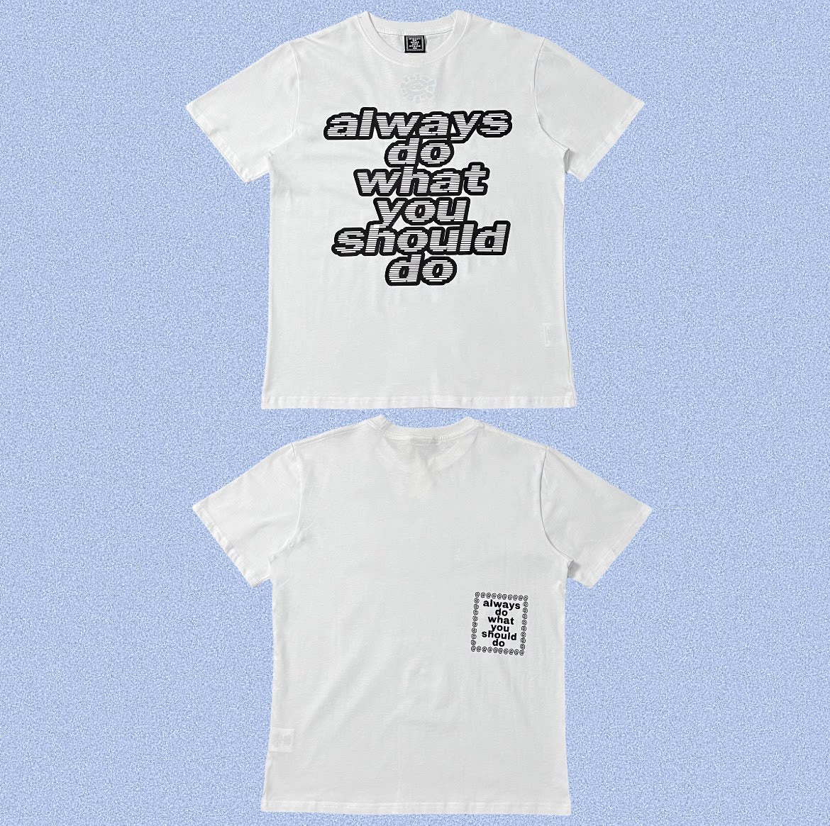 ADWYSD White Stacked Text Logo Tee