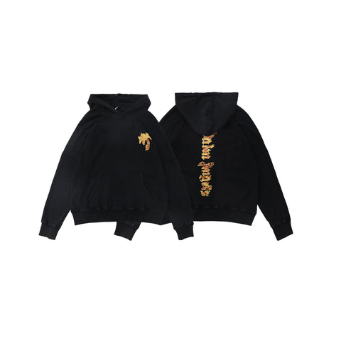 Palm Angels Burning Palm Tree & Flame Logo Hoodie - Black