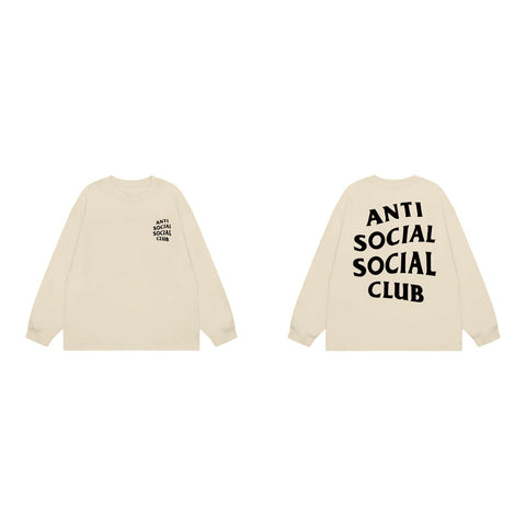 Anti Social Social Club Classic Long Sleeve T-Shirt - Cream/Black