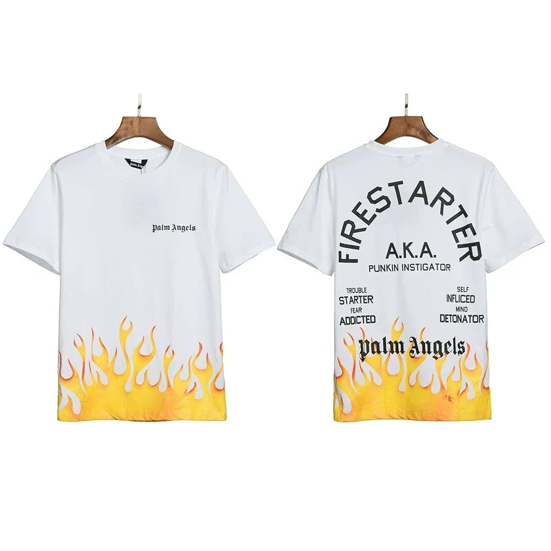 Palm Angels Firestarter Flame Graphic T-Shirt - White