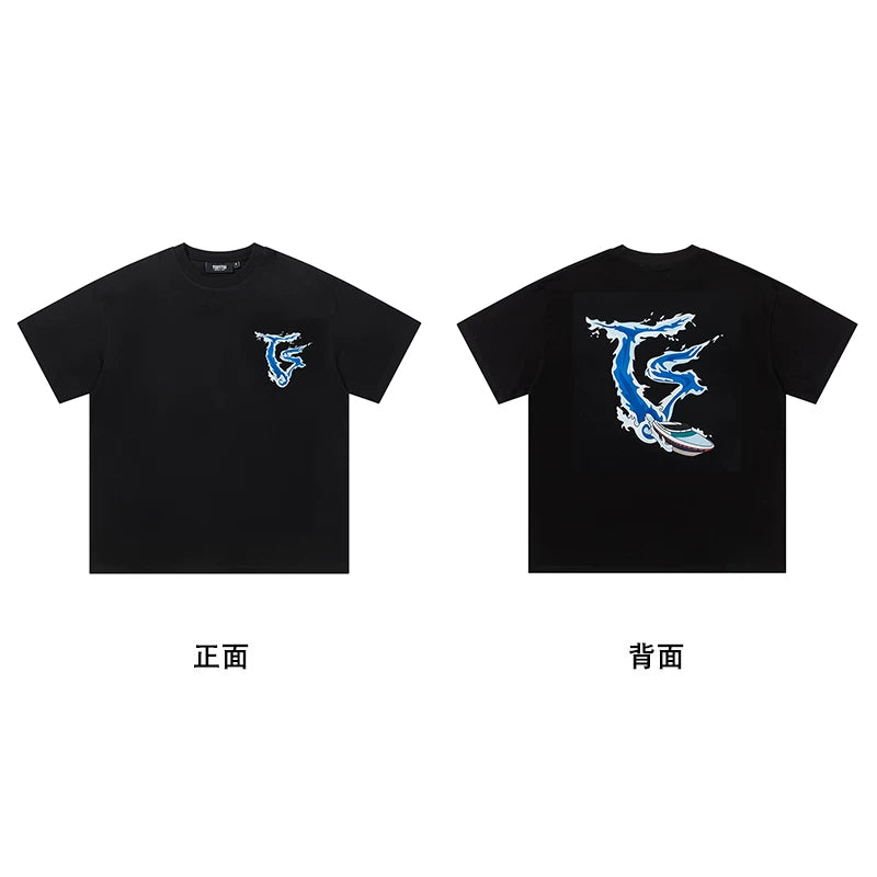 Trapstar short-sleeved T-shirt summer 2025 new letter print men and women casual loose round neck European and American trendy ins (24)