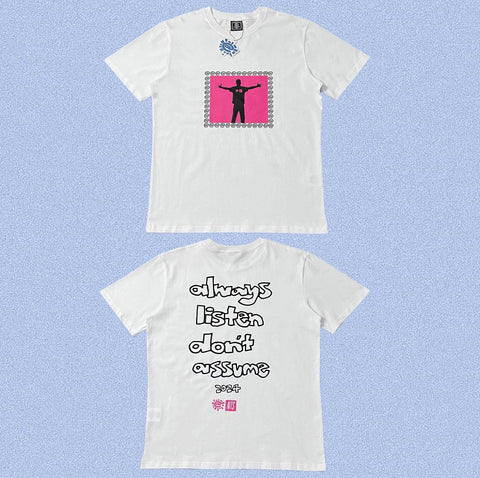 ADWYSD White Pink Figure Frame Tee