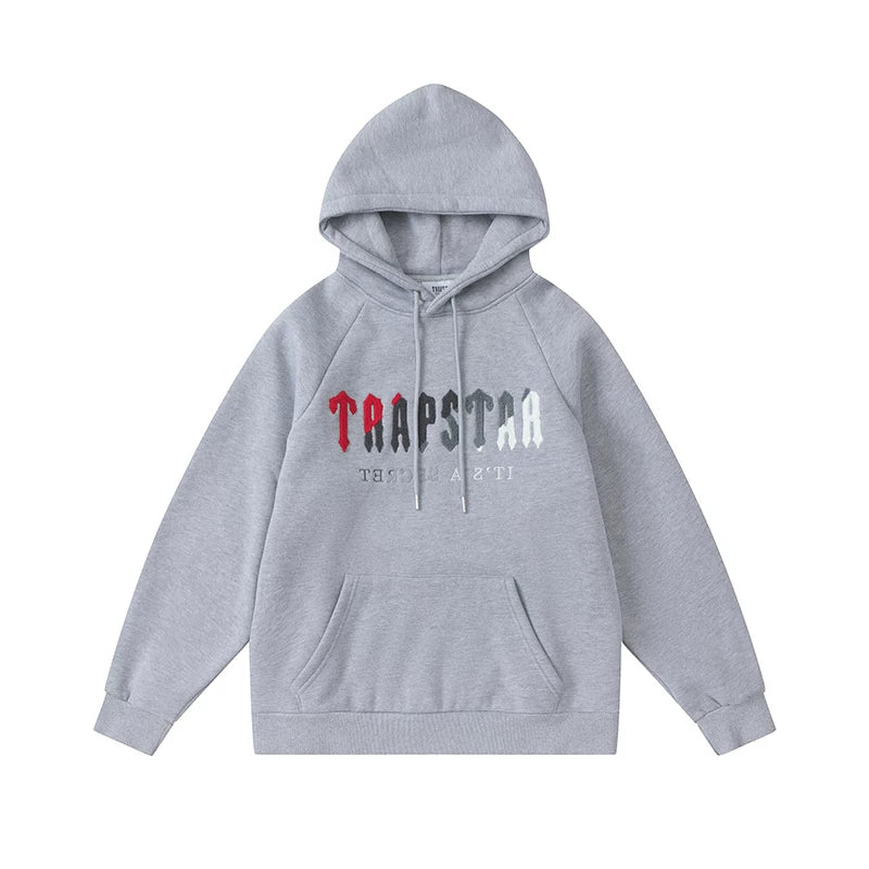 Trapstar niche trendy brand sweatshirt trousers sports leisure suit men and women couple autumn and winter plus velvet letter embroidery (20)