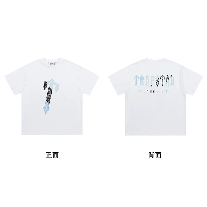 Trapstar short-sleeved T-shirt summer 2025 new letter print men and women casual loose round neck European and American trendy ins (14)