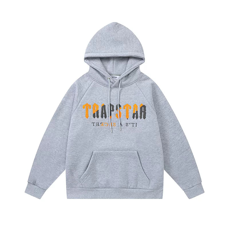 Trapstar niche trendy brand sweatshirt trousers sports leisure suit men and women couple autumn and winter plus velvet letter embroidery (12)