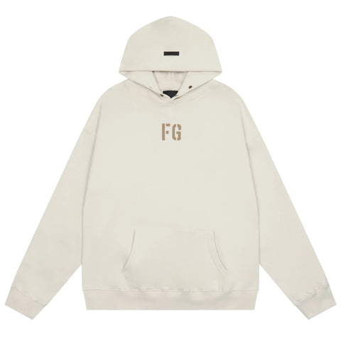 FOG double line heavyweight high street trendy brand hooded sweatshirt with plush loose sweatshirt jacket suitable for men and women, youthful and popular style (1)