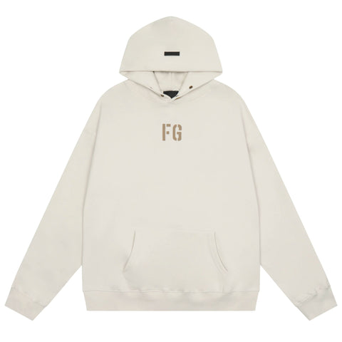 FOG double line heavyweight high street trendy brand hooded sweatshirt with plush loose sweatshirt jacket suitable for men and women, youthful and popular style (1)