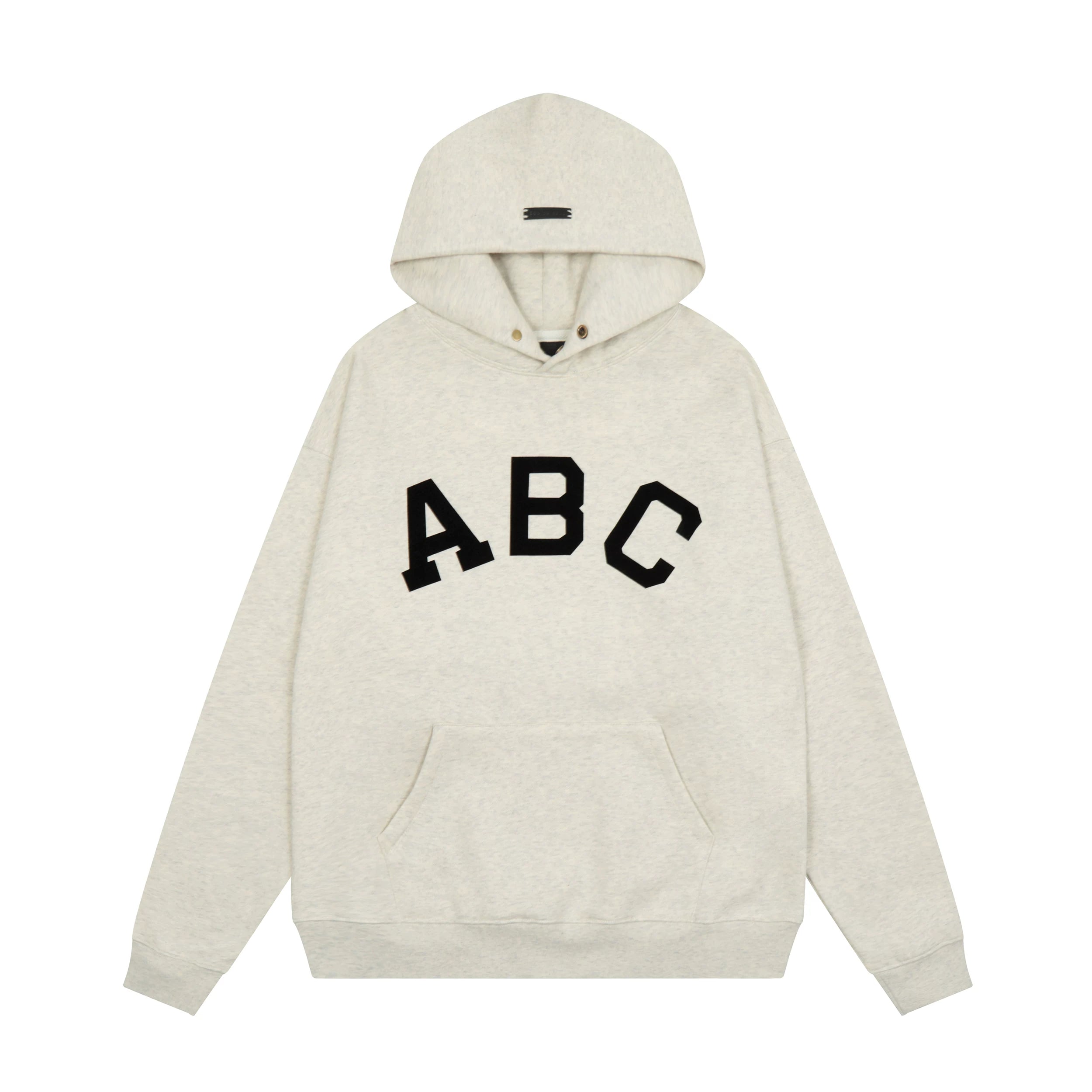 FOG double line heavyweight high street trendy brand hooded sweatshirt with plush loose sweatshirt jacket suitable for men and women, youthful and popular style (4)