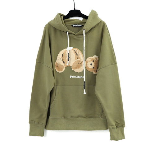 Palm Angels Classic Bear Hoodie - Military Green
