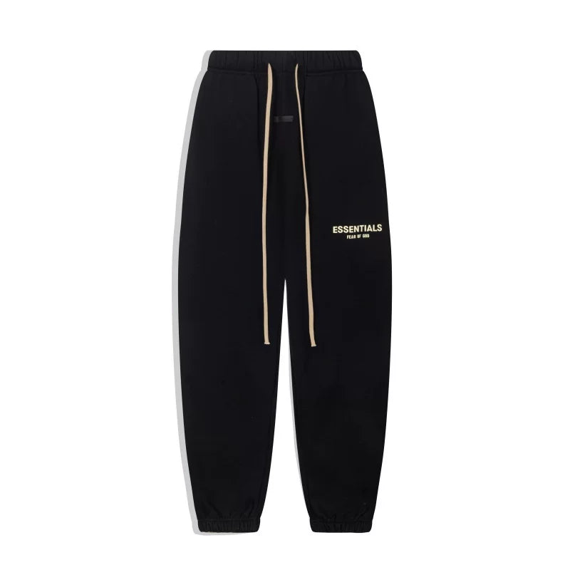 FOG ESSENTIALS Fashion High Street Letter Plush Autumn/Winter Casual Plush Hooded Sweatshirt Pants Set for Men (10)