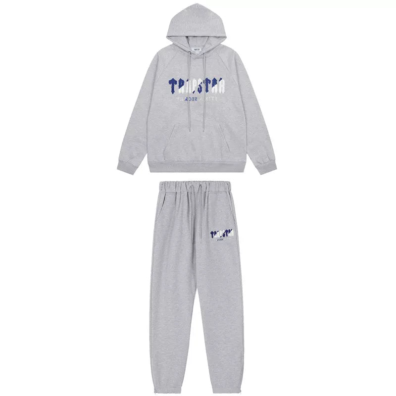 American tide trapstar blue gray tiger head gradient towel embroidered men's and female couple sweater trousers casual set (25)