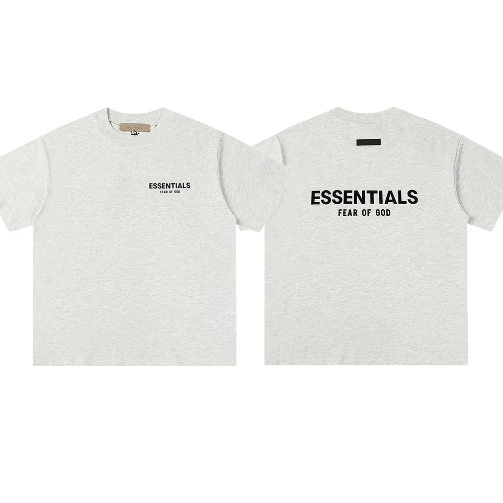 FOG double-line ESSENTIALS short-sleeved T-shirt men European and American couples trendy brand round neck loose cleanfit half-sleeved women (3)