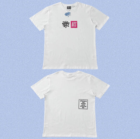 ADWYSD White Small Mixed‑Logo Tee