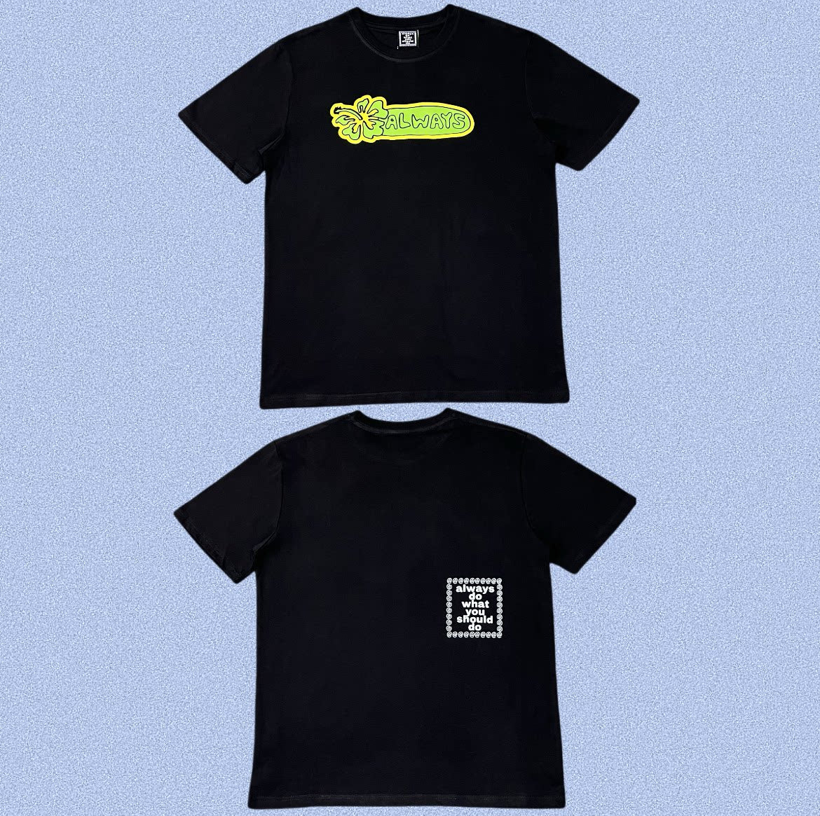 ADWYSD Black Yellow Bar Graphic Tee