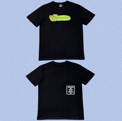ADWYSD Black Yellow Bar Graphic Tee