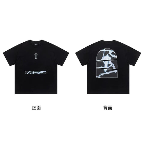 Trapstar short-sleeved T-shirt summer 2025 new letter print men and women casual loose round neck European and American trendy ins (26)