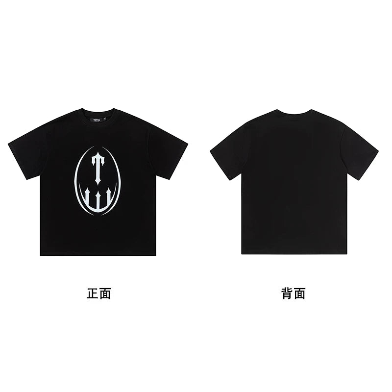Trapstar short-sleeved T-shirt summer 2025 new letter print men and women casual loose round neck European and American trendy ins (22)