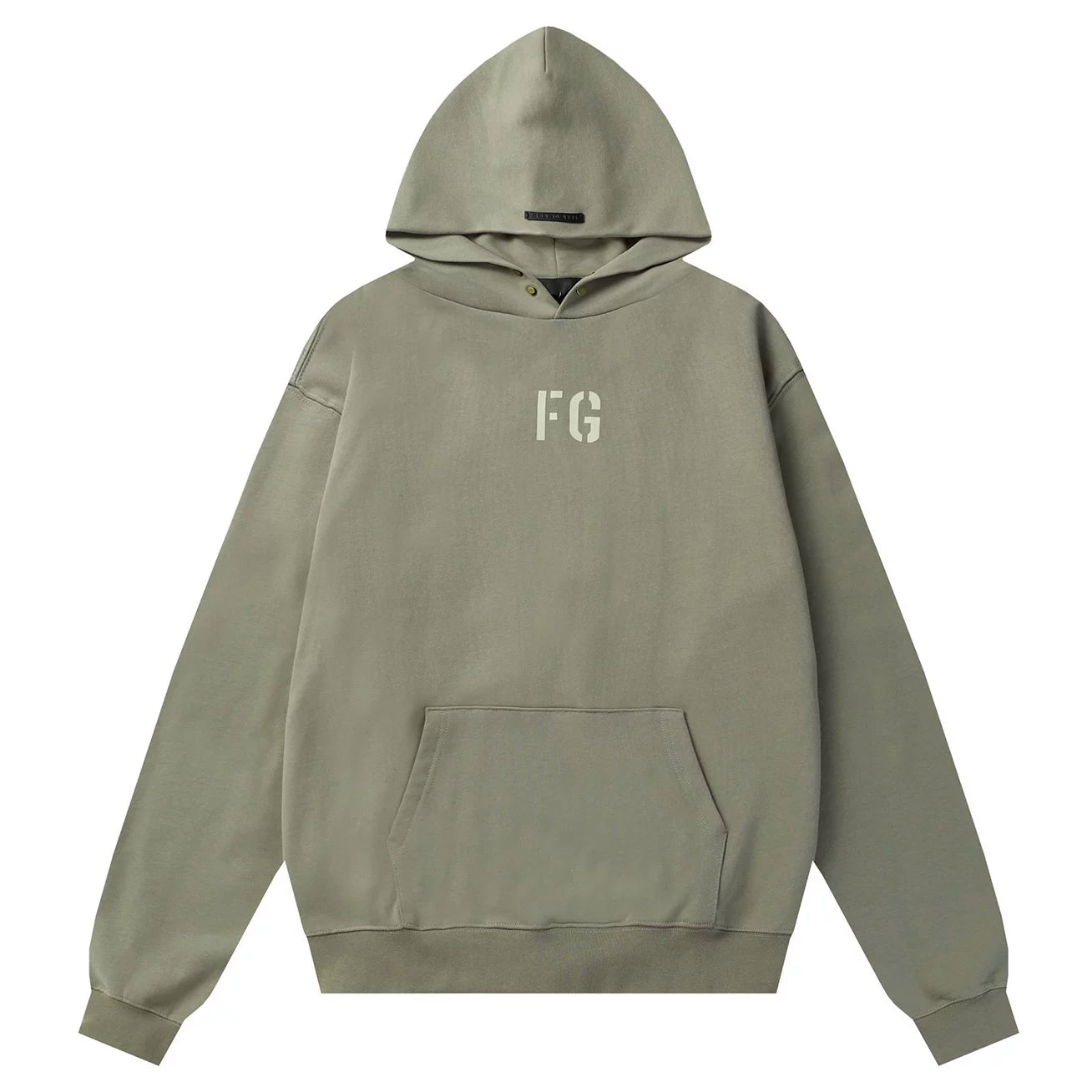 FOG double line heavyweight high street trendy brand hooded sweatshirt with plush loose sweatshirt jacket suitable for men and women, youthful and popular style (45)