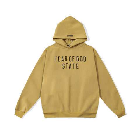 Fog autumn/winter hoodie, sweatpants, long pants with fleece hoodie, versatile letter essentials, loose and trendy ins top (24)