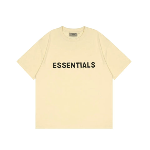 ESSENTIALS Short sleeved T-shirt European and American High Street FOG Double Line Men's and Women's American Trendy Brand Pure Cotton Round Neck Loose Set (4)